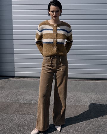 Object - Galia Ls Knit Cardigan - Tannin Melange